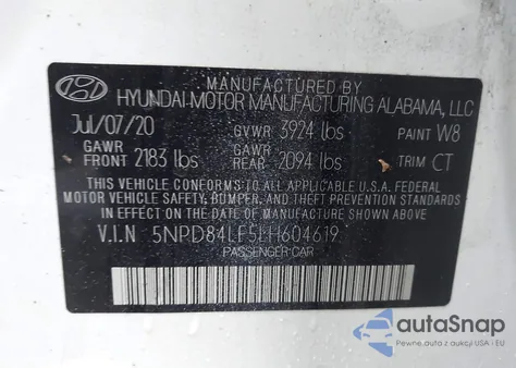 2020 Hyundai Elantra Sel из США, поврежденный, VIN 5NPD84LF5LH604619